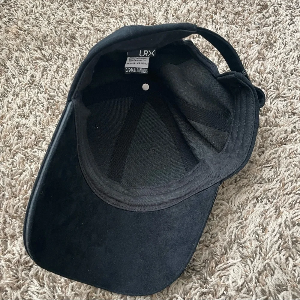 Athleta URX black faux suede hat one size adjustable unisex casual wear athletic